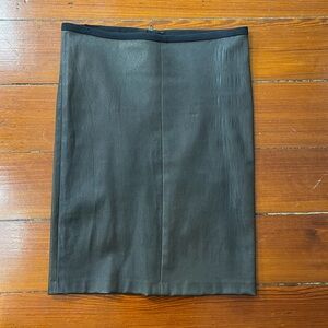 A.L.C. Reptile Leather Stretch Mini Pencil Skirt w Wool Mohair Trim - Sz 6